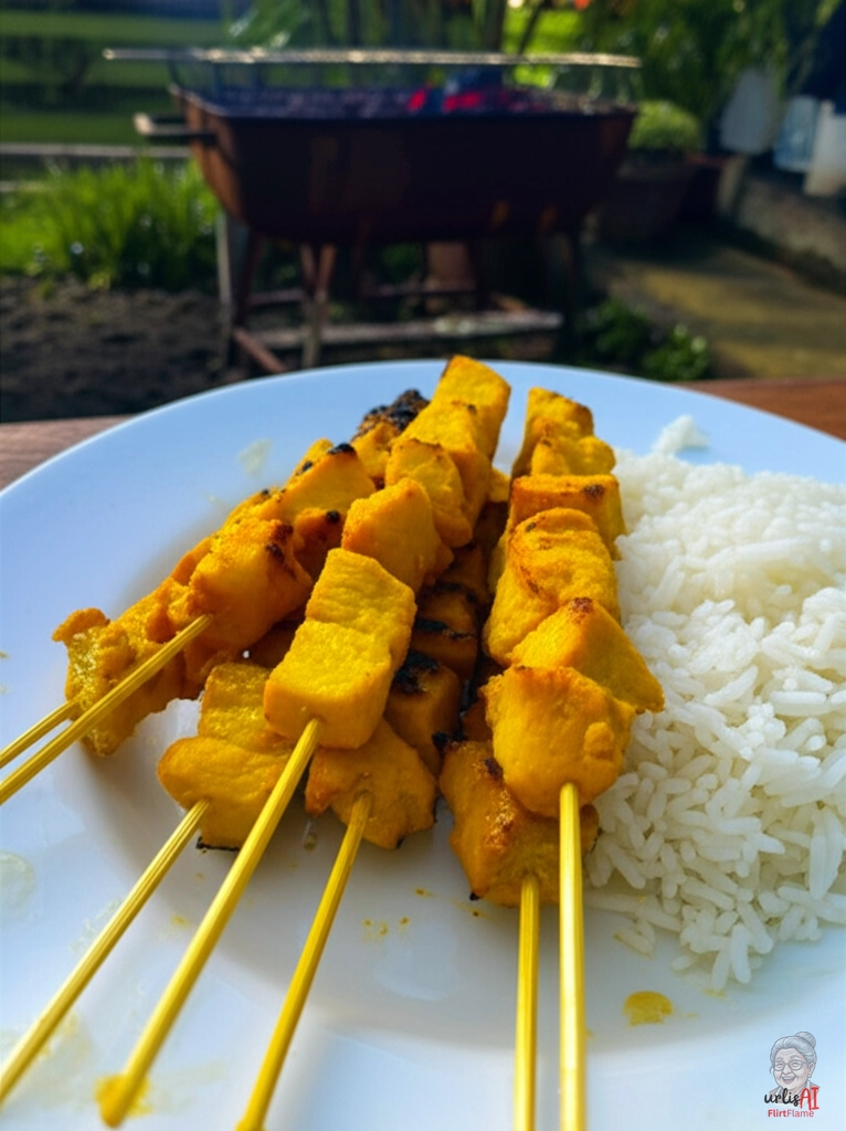 Goldene Glutspieße — Kohlegrill