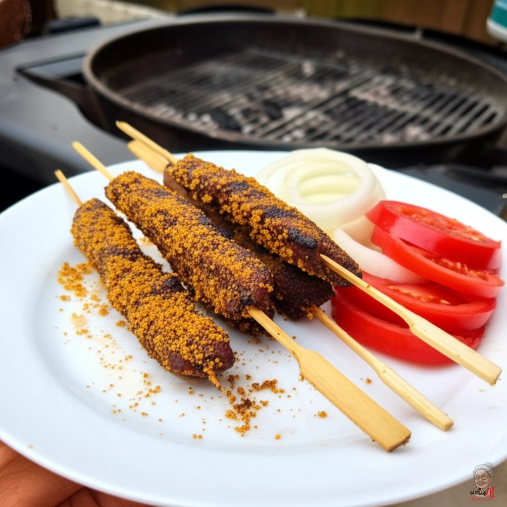 Nigerianisches Suya Rindfleisch — Kohlegrill