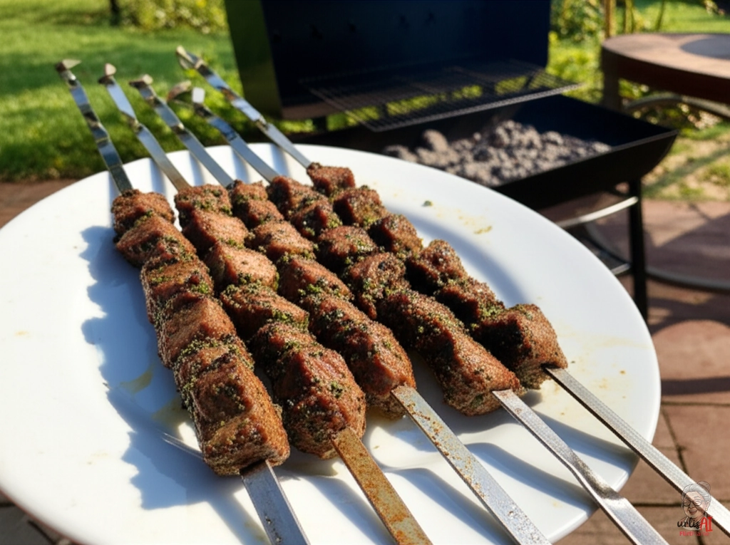 Nordmazedonisches Kebap Holzkohle — Kohlegrill