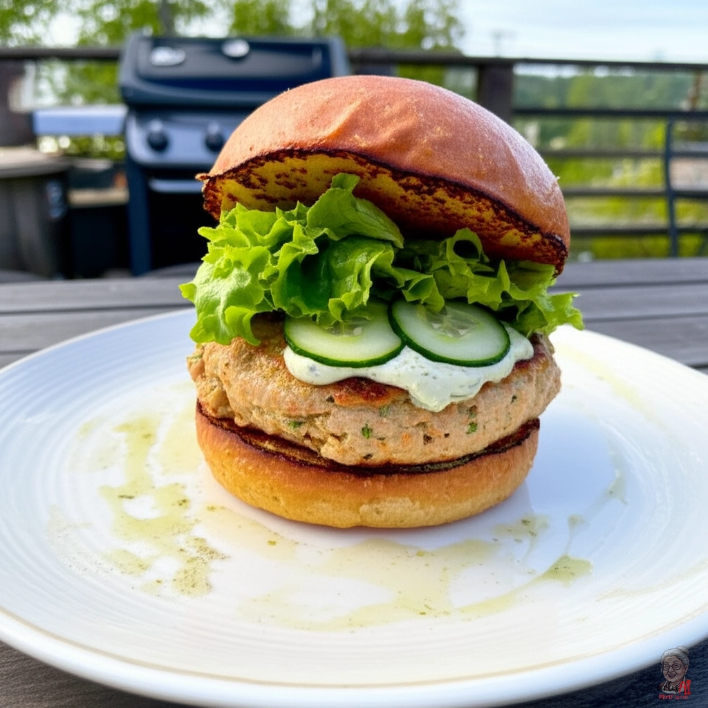 Norwegische Laks Burger — Gasgrill