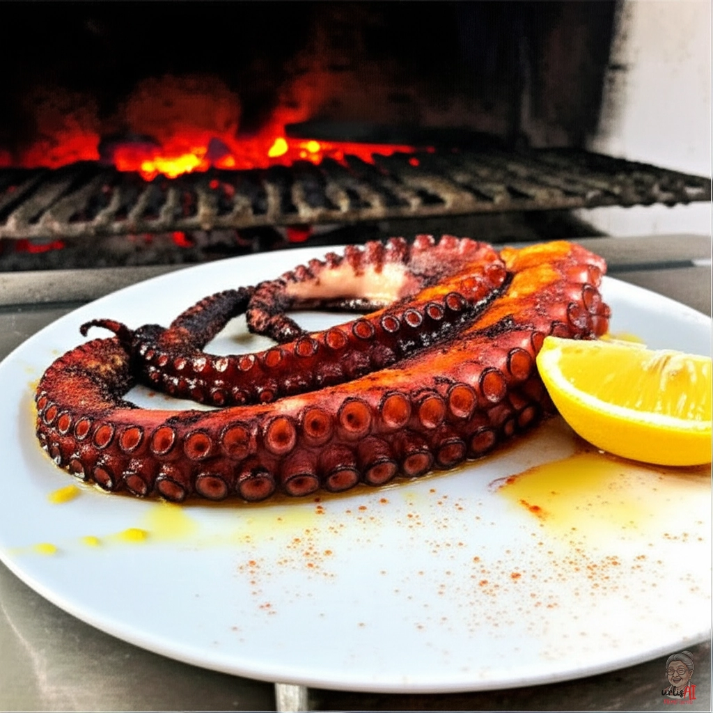 Oktopus Paprika Ouzo — Kohlegrill