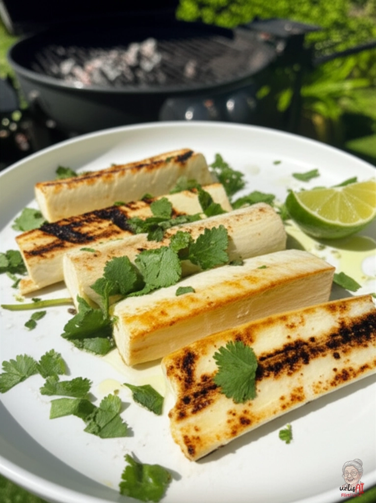 Palmherzen Limette Char — Kohlegrill