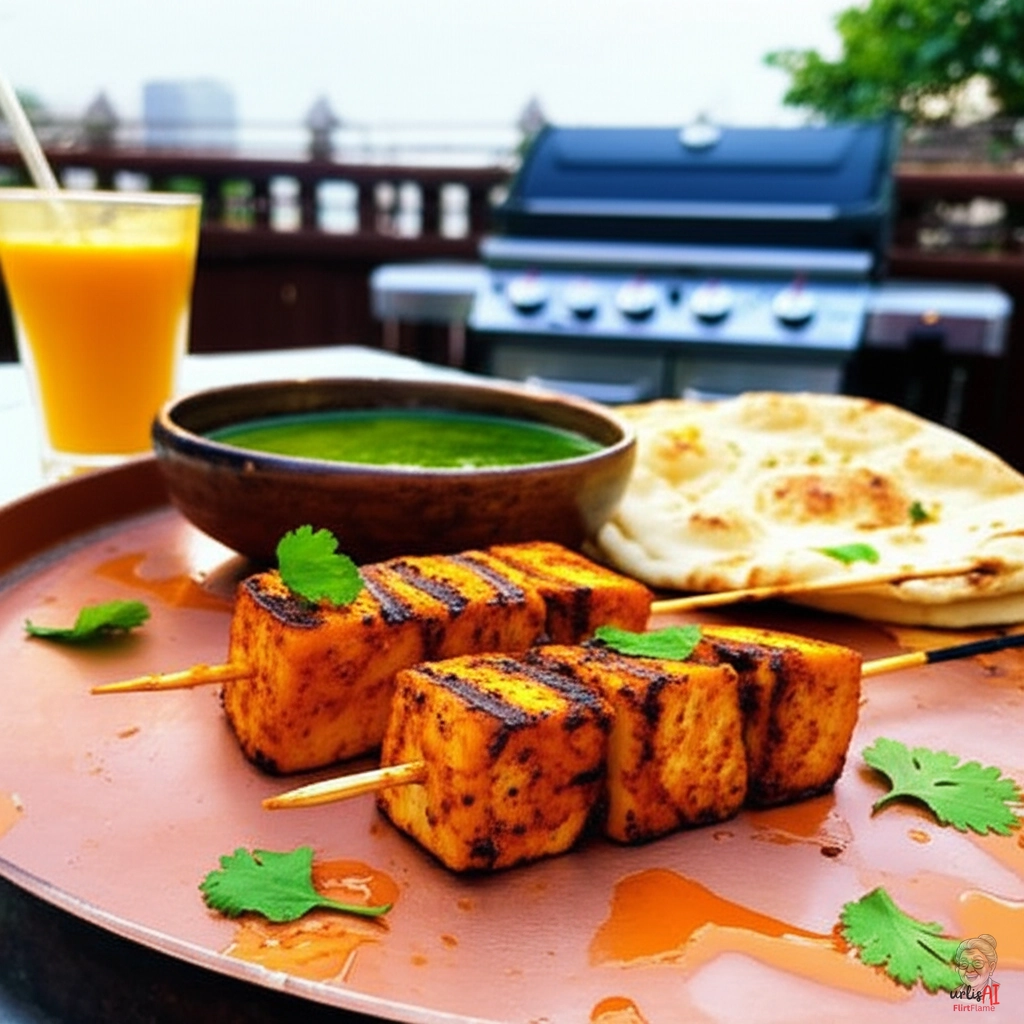 Paneer Tikka Spiesse — Gasgrill