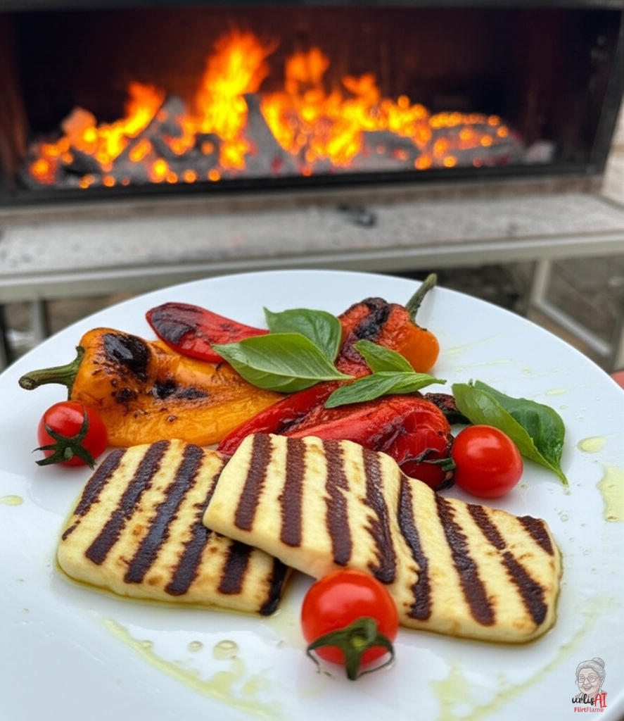 Paprika Halloumi Basilikum — Kohlegrill