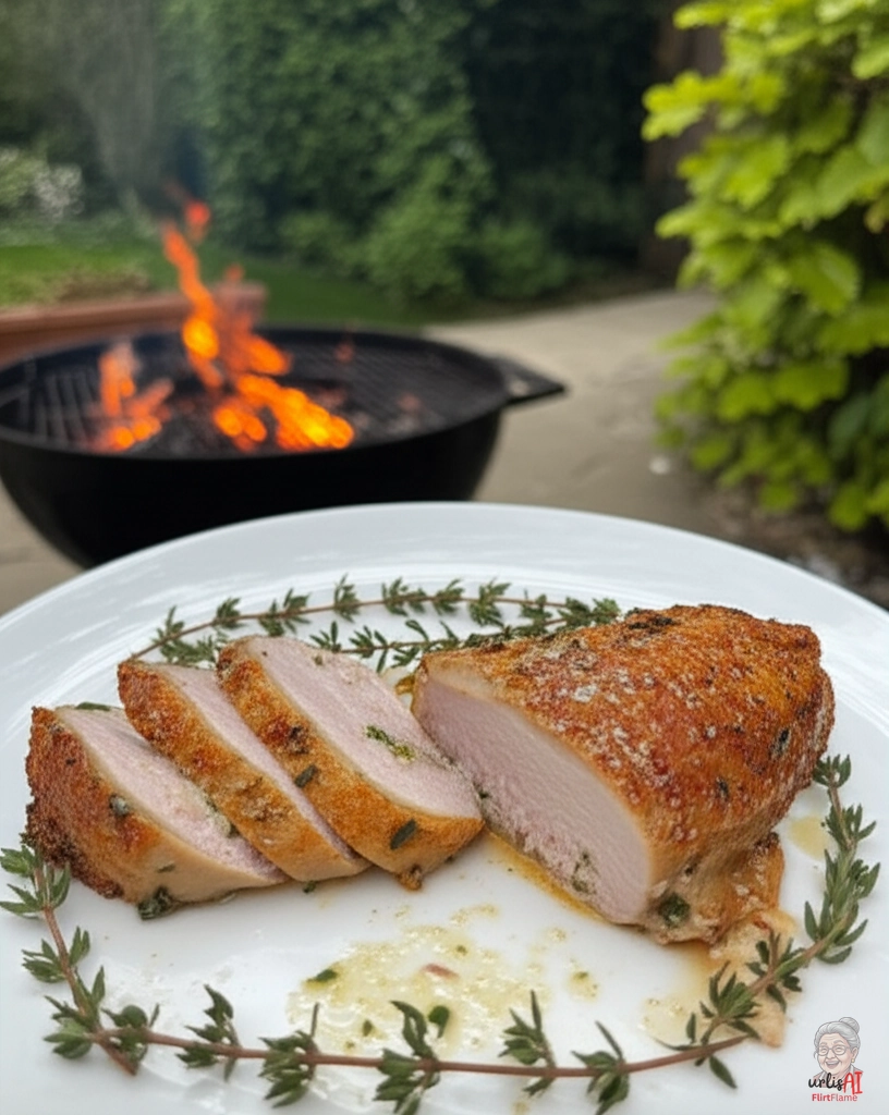 Perlhuhn Zitronenthymian Butter — Kohlegrill
