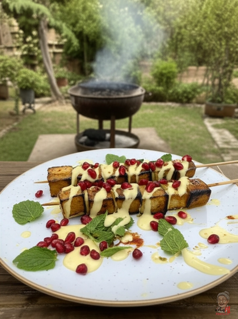 Persische Bademjan-Spieße Holzkohle — Kohlegrill