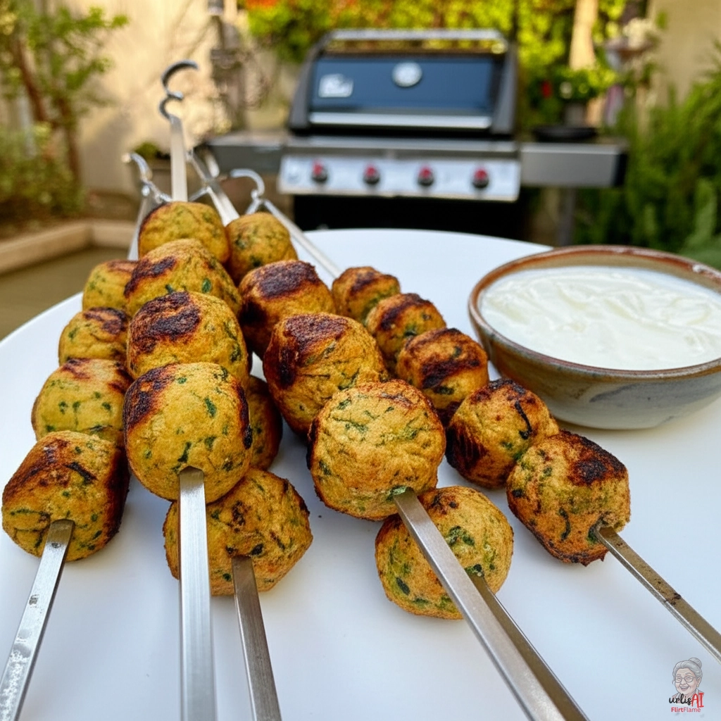 Persische Sabzi-Köfte Spieße — Gasgrill