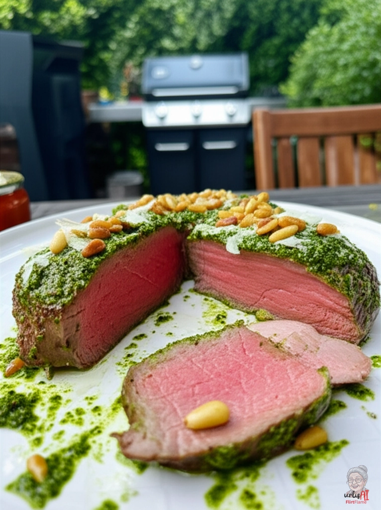 Kräutergrüne Filetscheiben — Gasgrill