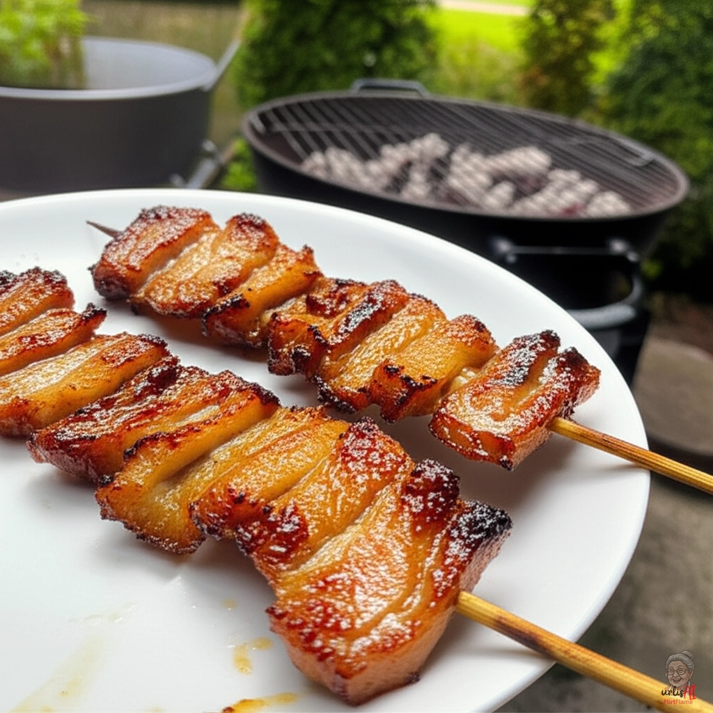 Pfeffrige Glasurspieße — Kohlegrill
