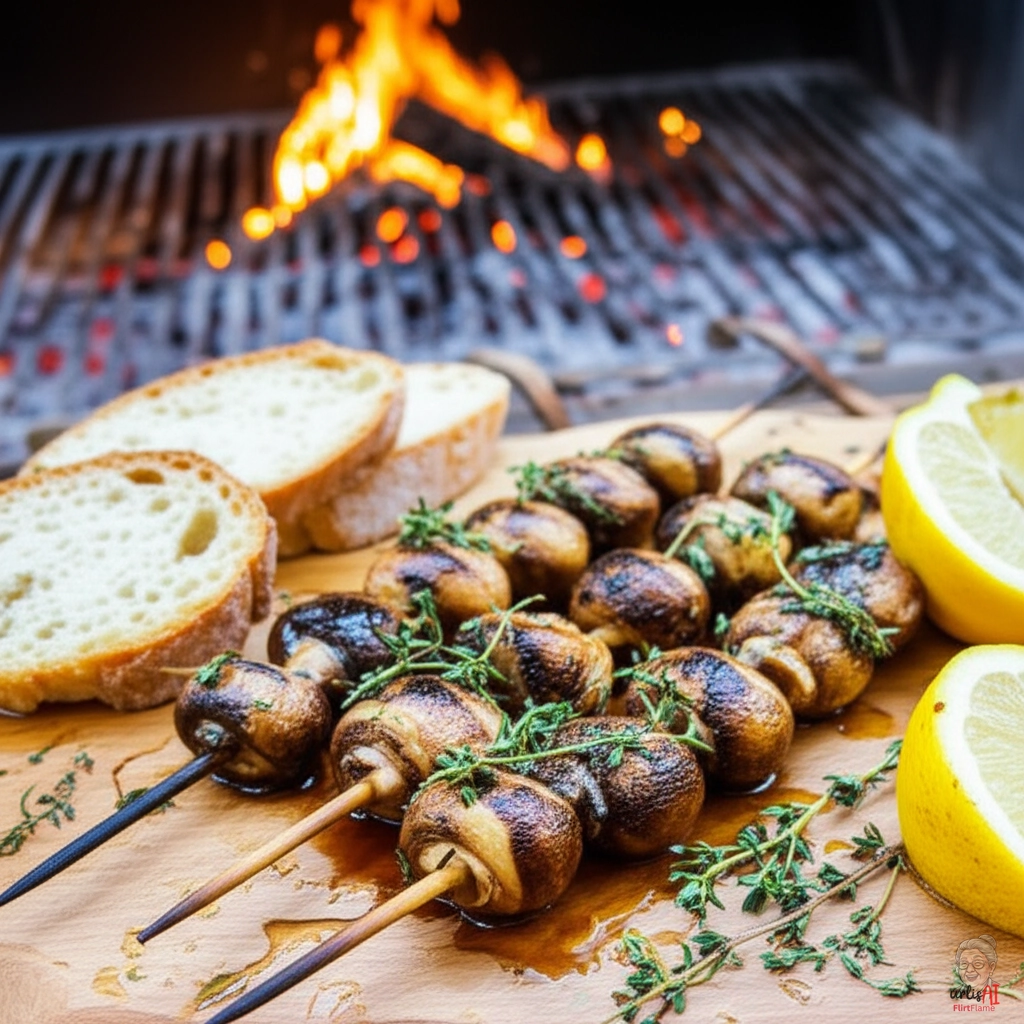 Goldene Thymianspieße — Kohlegrill