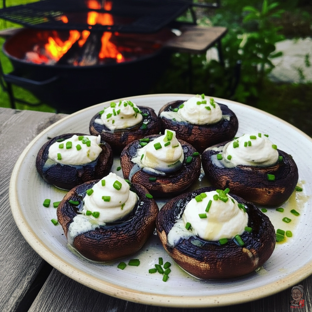 Glühende Meerrettichpilze — Kohlegrill