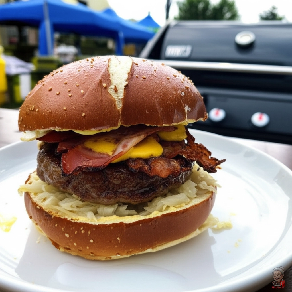 Würziger Kielbasaburger — Gasgrill