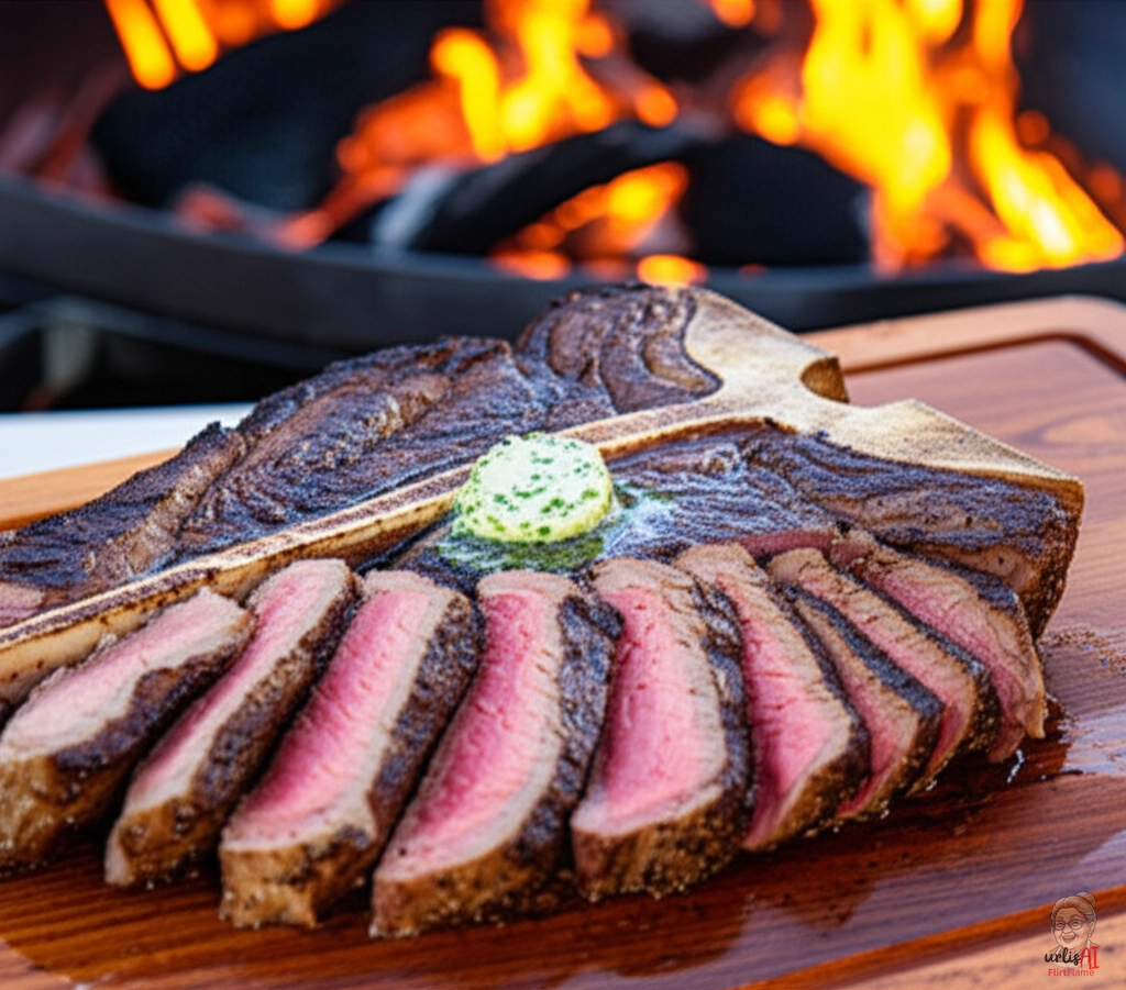 Goldene Knobisteaks — Kohlegrill