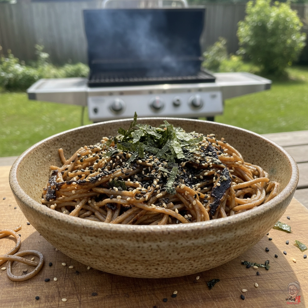 Nussige Sesamsobas — Gasgrill