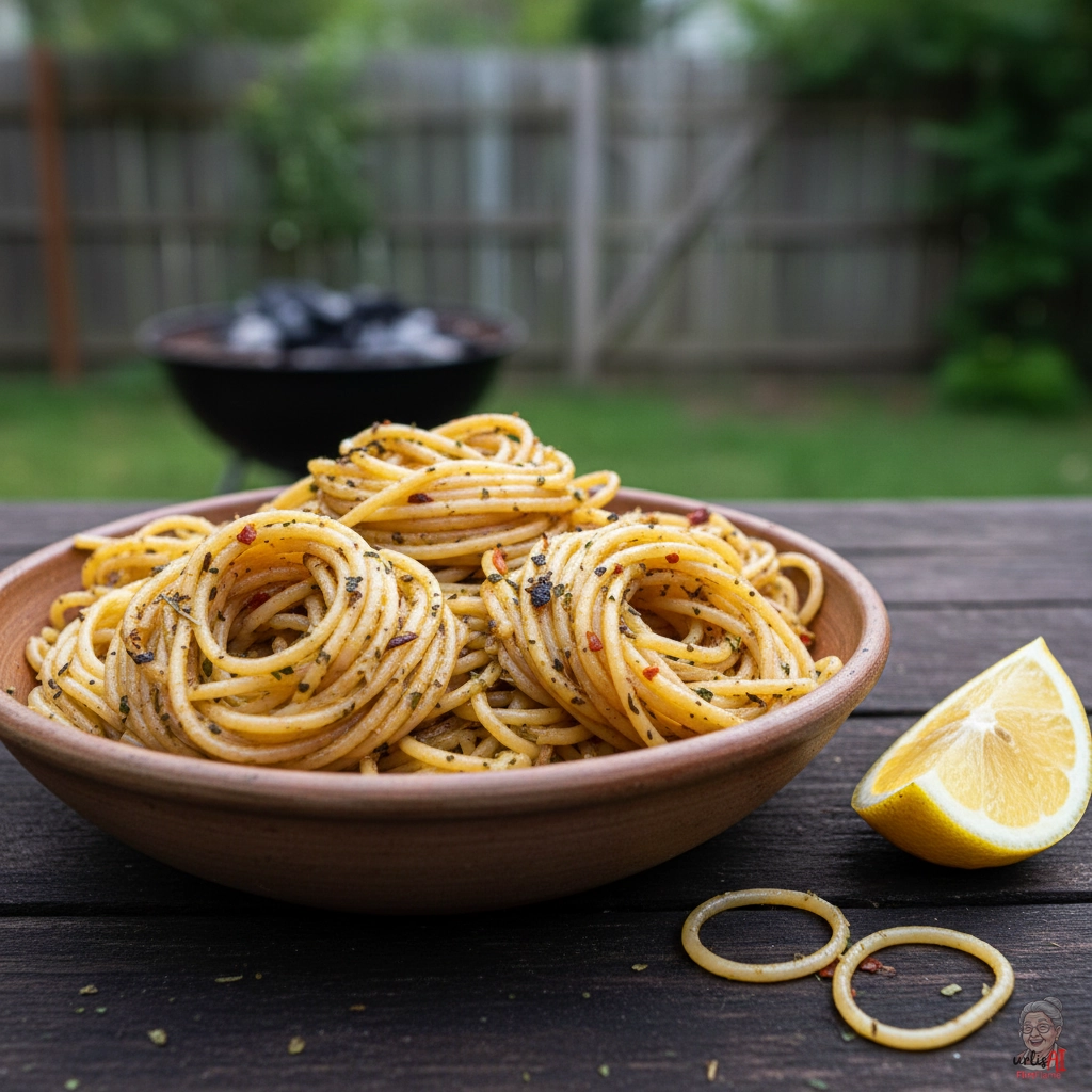 Feuer-Knoblauchpasta — Kohlegrill
