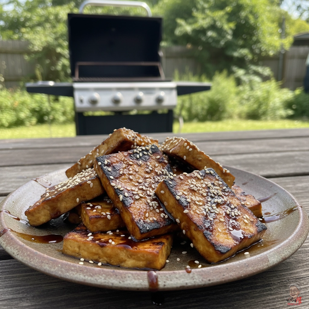 Goldener Sesamtofu — Gasgrill